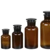 alt franz. Apotheker Glas mit Deckel braun