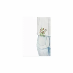 Aquarellkarte Flower Jeans