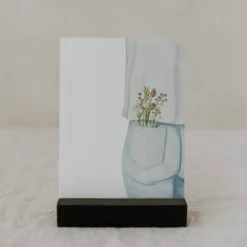 Aquarellkarte Flower Jeans