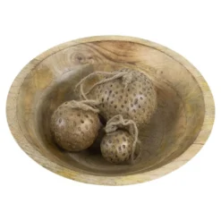 Decokugel Mangoholz Punkte natur