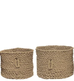 2er-Set Körbe aus gewebtem Papier Handgefertigt aus Recyclingpapier
