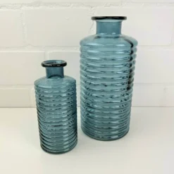 Glas Vase Linie blau