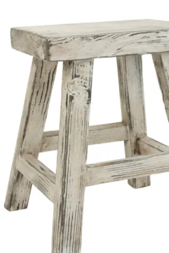 Hocker Ibiza weiß gewischt