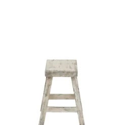 Hocker Ibiza weiß gewischt
