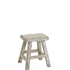Hocker Ibiza weiß gewischt