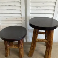 Holz Hocker “Nick” braun