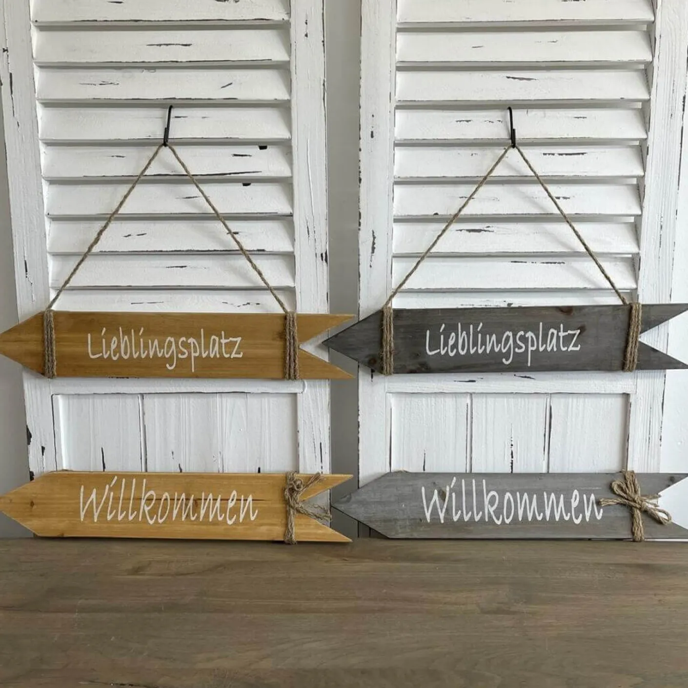 Holzschild mit Aufdruck