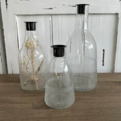 Kerzenhalter mit Glas Vase klar