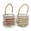 Kerzentopf Ibiza Klarglas mit Rattan