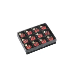 Mathilde kleine rote Glaskugel mit Glitzer 12er-Set