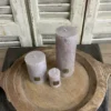 Metallic Taupe pillar Kerze