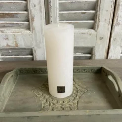 Rustic Cream Pillar Kerze