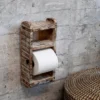 Toilettenpapierhalter aus Backsteinform antique weiß