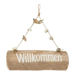 Treibholz Schild Willkommen