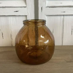 Vase recyceltes Glas dunkelbraun