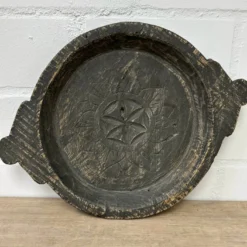 Vintage Holz Schale schwarz