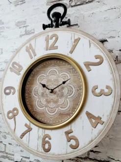 Wanduhr antique creme