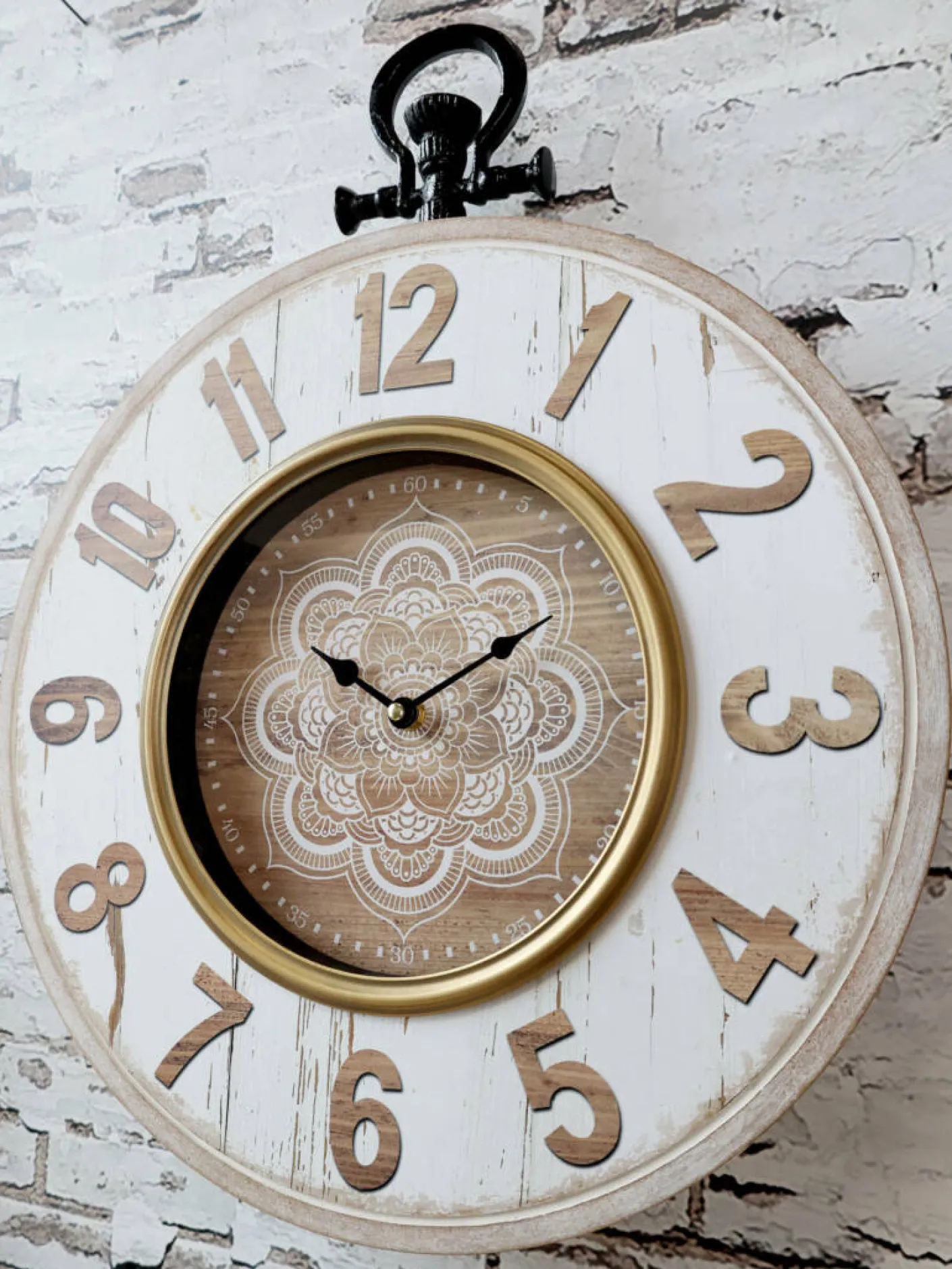 Wanduhr antique creme