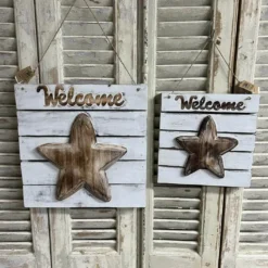 ”Willkommen” Schild Stern