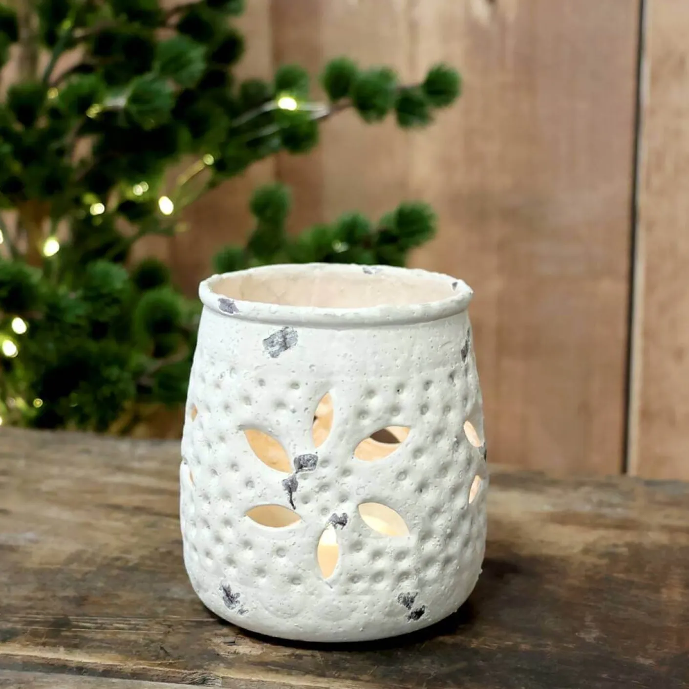Windlicht antique creme