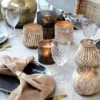 Windlicht antique creme/gold