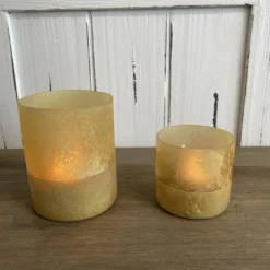 Windlicht Glas gold