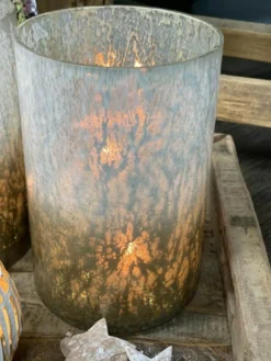 Windlicht Glas gold
