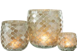 Windlicht Mosaik aqua