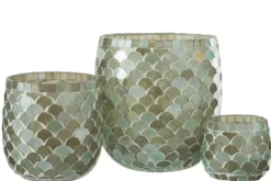 Windlicht Mosaik aqua